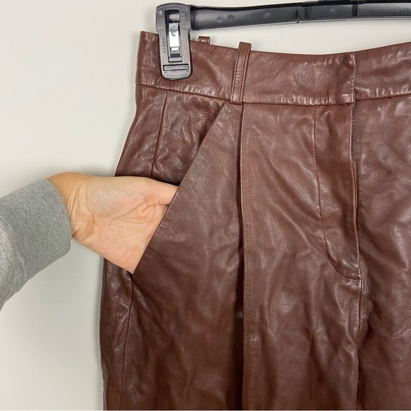 Lamarque Dacia Leather Pant in Chocolate Size 2 - Picture 4 of 15